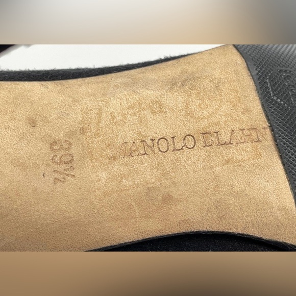 Manolo Blahnik Black Suede Pointed Toe Heels 39.5 EU Classic Pumps Designer - Picture 7 of 8